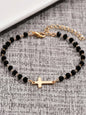 Fashion Cross Charm Decor Bracelet, Cross Beads Bracelet, Beaded Bracelets, Fashionable Temperament Beaded Design Hand Jewelry for Party, Daily Clothing Decor for Girl, Trendy All-match & Exquisite Jewelry for Birthday Gift, Fashionable Bracelet Style