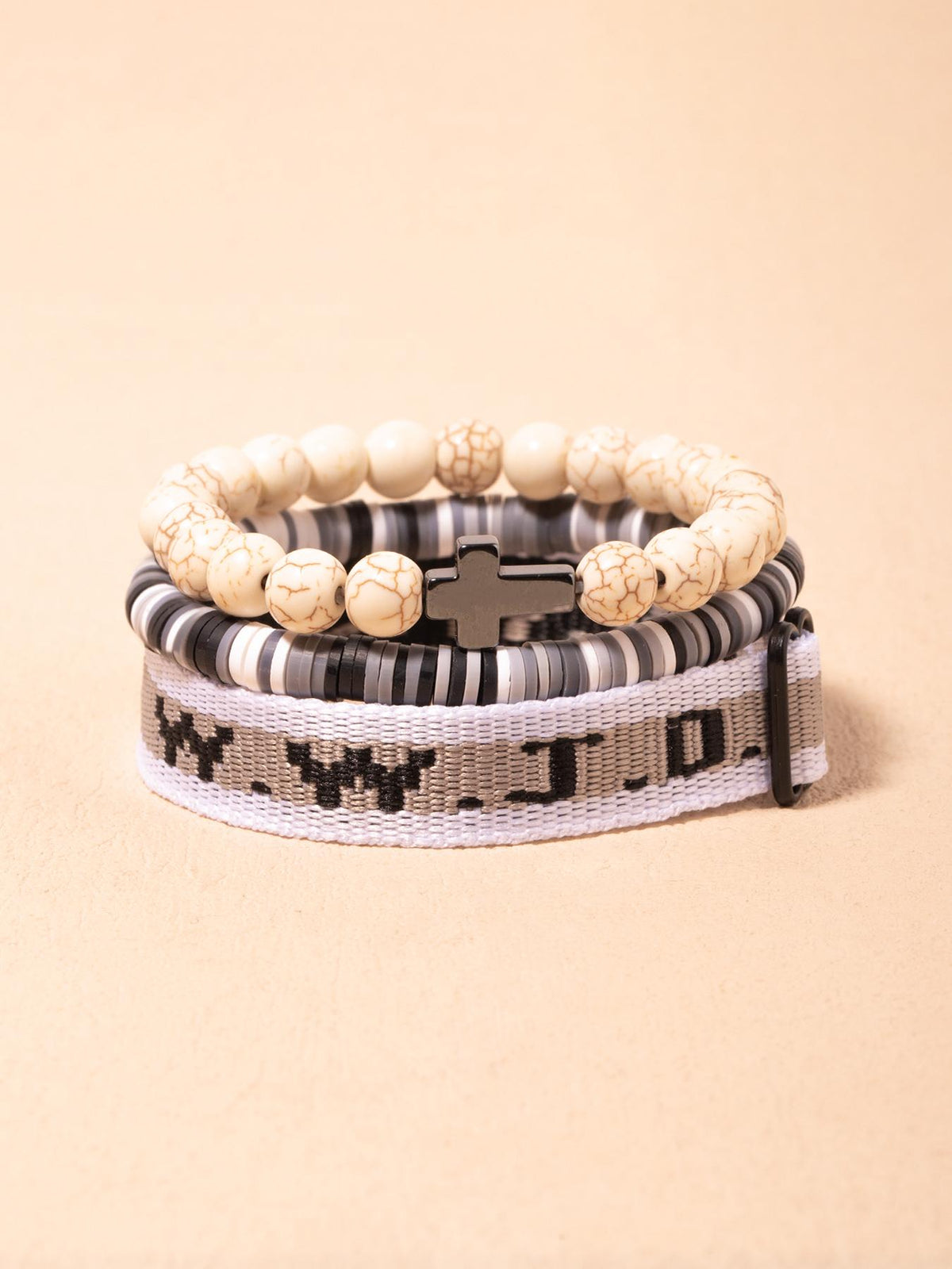 Wwjd Beaded Bracelet With Cross Charm, Exquisite Religious Jewelry Gift For Birthday, Cross Bracelets