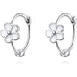 Solid 925 Sterling Silver Flower Hoop Earrings Huggie for Women Teen Girls Daisy Hoop Earrings Cartilage Helix Earrings, Earring For Women #backtoschool