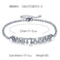 Women's 3:1 Fergal Constellation Bracelets for Women - Hypoallergenic Tarnish Proof Stainless Steel, Waterproof, English Letter Accents, Golden & Silvery Metal Chain Link, Zodiac Signs Female All Seasons Daily Wear Costume Jewelry