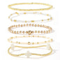 SHINUS BOHO Bracelet Stack for Women, 5-Piece Bohemian Layered Set with Colorful African Vinyl Beads and Gold-Plated Cross Charm, Stretch Beach Jewelry, Jewelry For Women, Teenage Girls Gifts, Beach Wear, Wrist Stack, Fashion