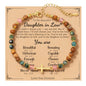 Cross Bracelet Christian Baptism Confirmation Gift Christian Sisters Friendship Bracelet Three Stones Protection Bracelet for Bonus Mom Daughter-In-Law Godmother Bestie Friend Family Birthday Easter Christmas Mother'S Day Holiday Gift with Card