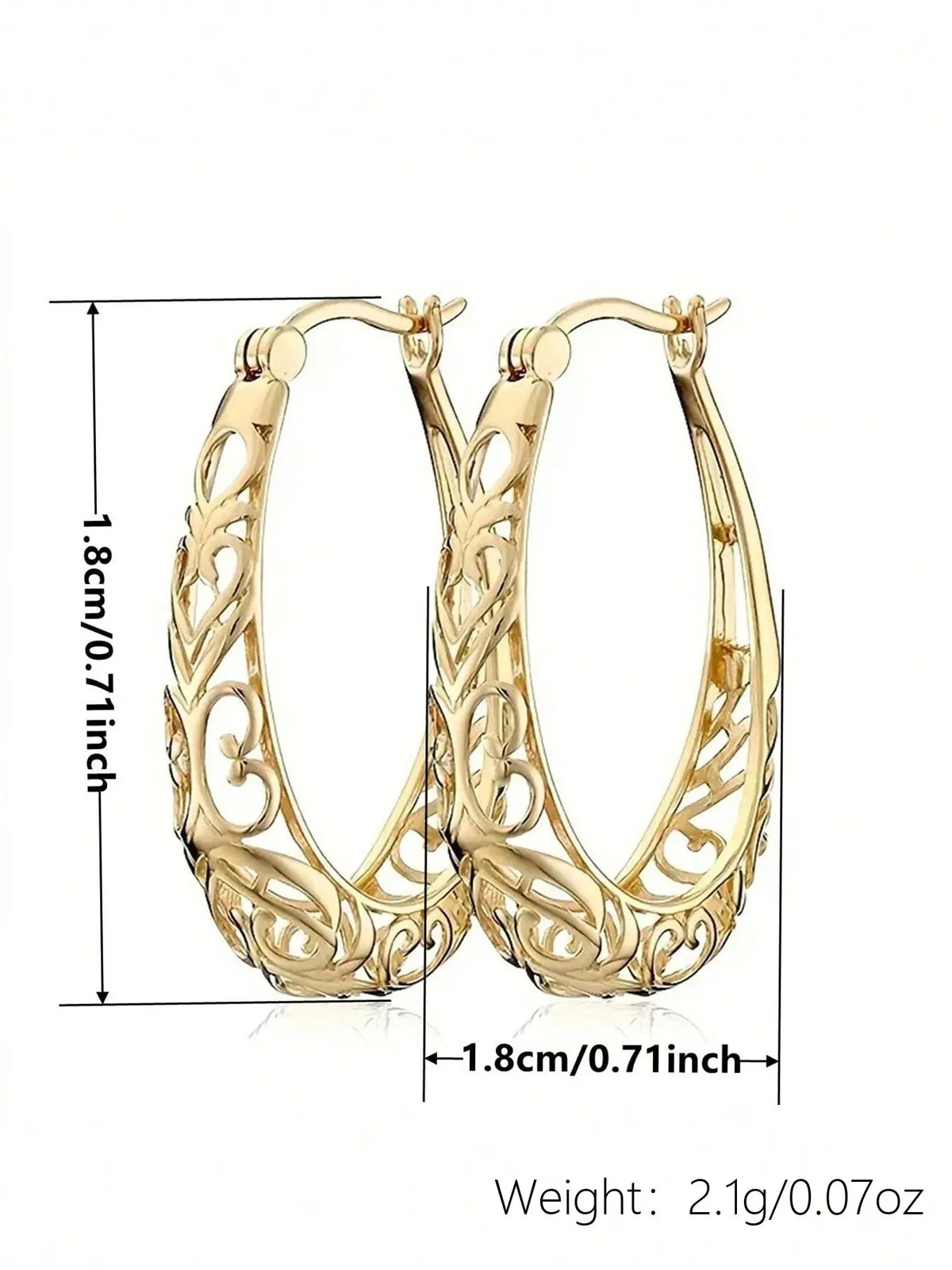 1 Pair Hollow Out Copper Hoop Earrings, Circular Hoop Earrings, Hoop Shape Earrings, Simple Fashionable For Women, Anniversary Birthday Jewelry Gift