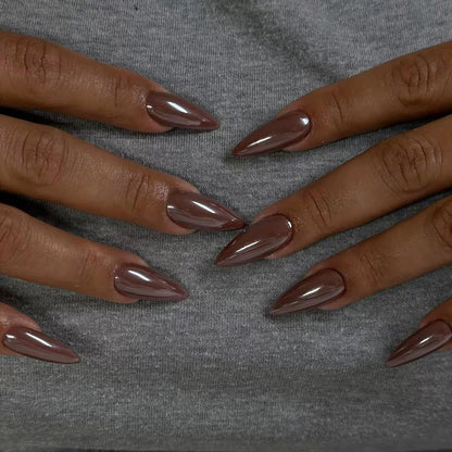 CTTHNBD Press on Nails Almond, Medium, French Tip Fake Nails