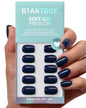 BTArtbox Press On Nails, Short Oval Dark Red Fake Nails, 32Pcs Full Kit