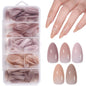 AILLSA Press on Nails Medium Almond Nude Pink Nail Tips 5 Colors 140 PCS