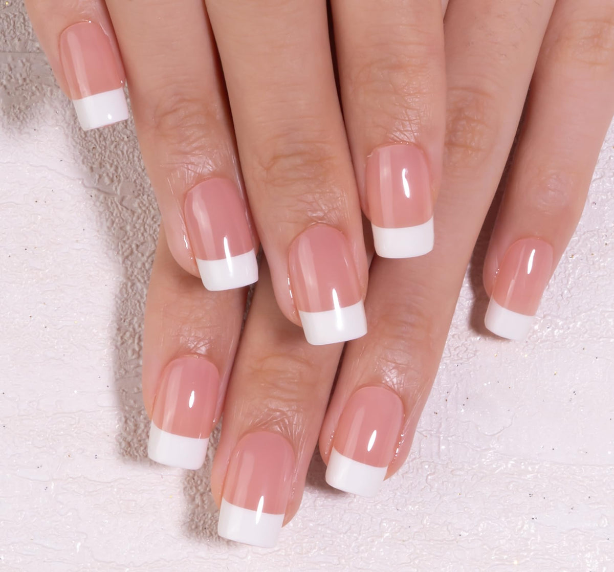 CurvLife Short Square Burgundy Press On Nails, Fall Dark red