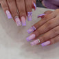 CTTHNBD Press on Nails Square, Medium, Black French Tip Fake Nails