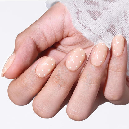modelones French Tip Press On Nails, Short Oval Fake Nails Nails Press Ons