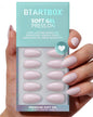 BTArtbox Press On Nails, Short Oval Dark Red Fake Nails, 32Pcs Full Kit