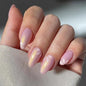 CTTHNBD Press on Nails Almond, Medium, French Tip Fake Nails