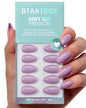 BTArtbox Press On Nails, Short Oval Dark Red Fake Nails, 32Pcs Full Kit