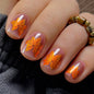 CurvLife Short Square Burgundy Press On Nails, Fall Dark red