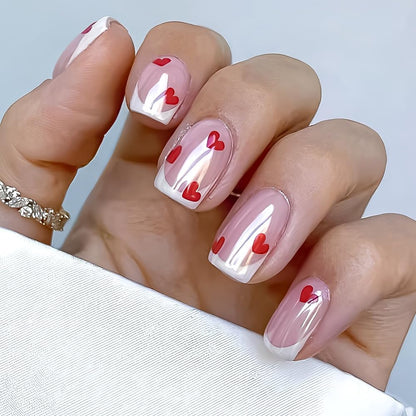 CTTHNBD Press on Nails Square, Medium, Black French Tip Fake Nails
