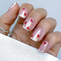 CTTHNBD Press on Nails Square, Medium, Black French Tip Fake Nails