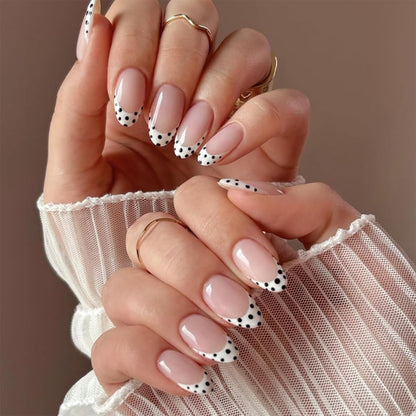 Medium Almond Press on Nails Brown Leopard
