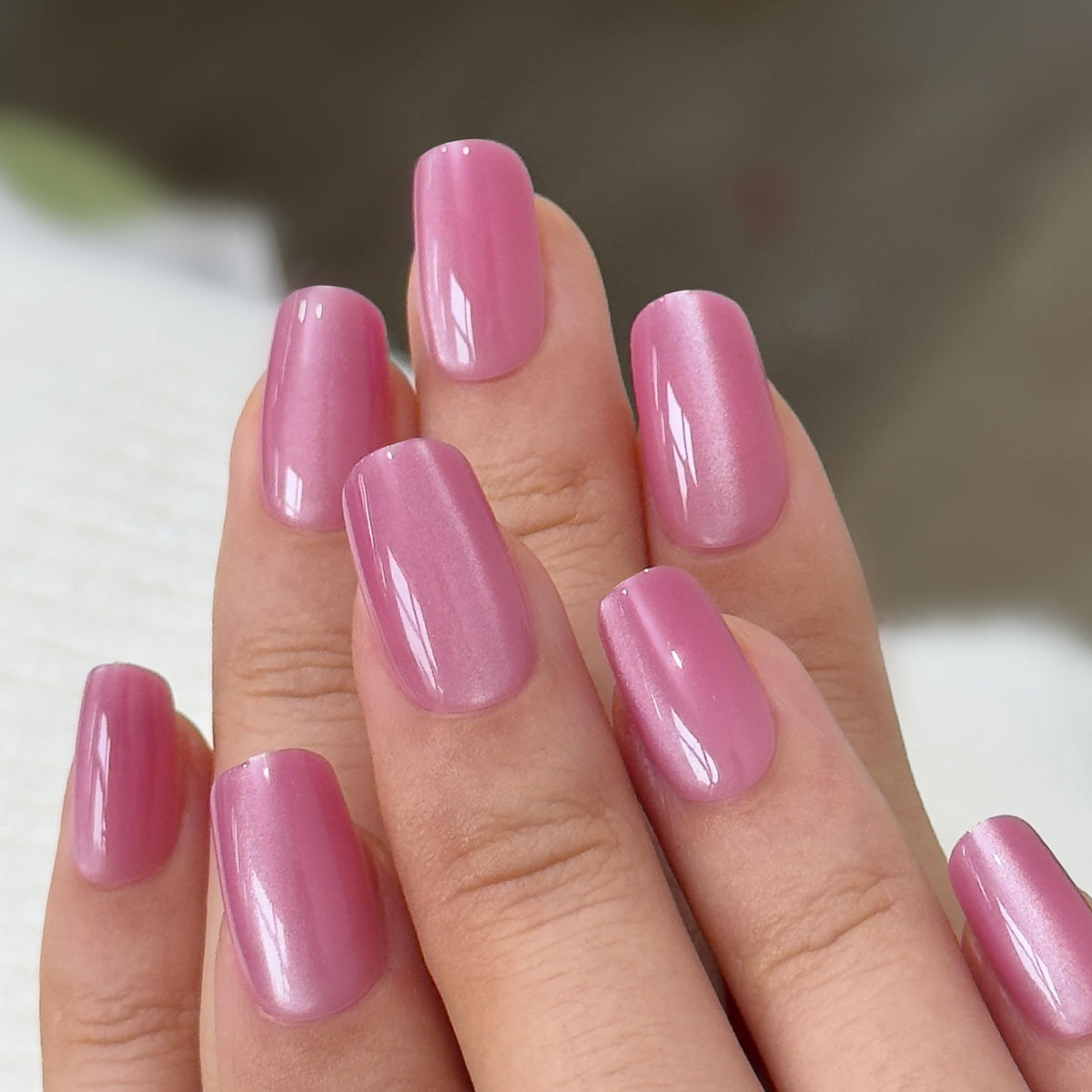 CurvLife Short Square Burgundy Press On Nails, Fall Dark red