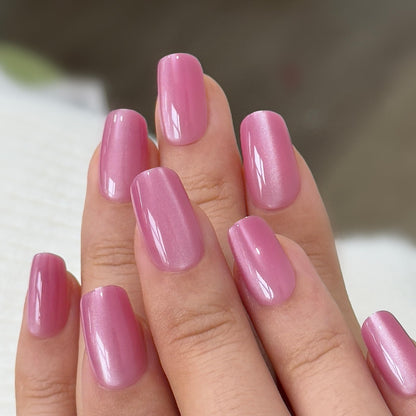 CurvLife Short Square Burgundy Press On Nails, Fall Dark red