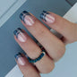 CurvLife Short Square Burgundy Press On Nails, Fall Dark red