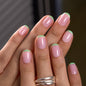 CurvLife Extra Short Oval Press On Nails, Nude Peach Pink, Soft Gel