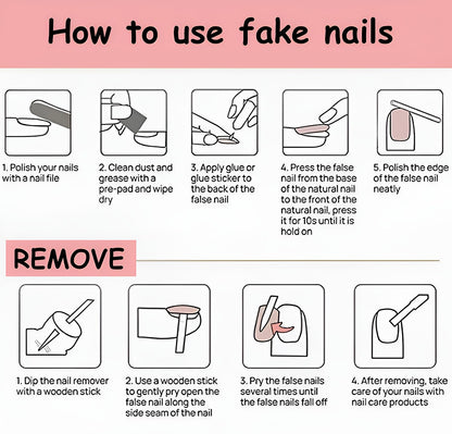 Spring Press On Nails French Fake Nails Medium Almond False Nails With Flower Pearl Designs Acrylic Nail Press Ons Full Cover Glue On Nails Glossy Stick On Nails For Women Manicure 24Pcs
