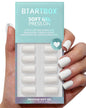 BTArtbox Press On Nails, Short Oval Dark Red Fake Nails, 32Pcs Full Kit