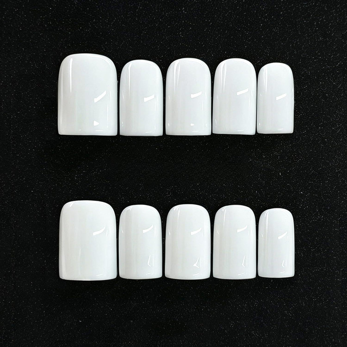 Handmade Press on Nails Short Almond Nude Polka Dot Glossy Reusable Fake Nails, Minimalist Beige Acrylic Press on Nails with White Dot Design for Women Girls 10 PCS(M)