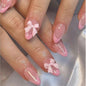 Medium Almond Press on Nails Brown Leopard