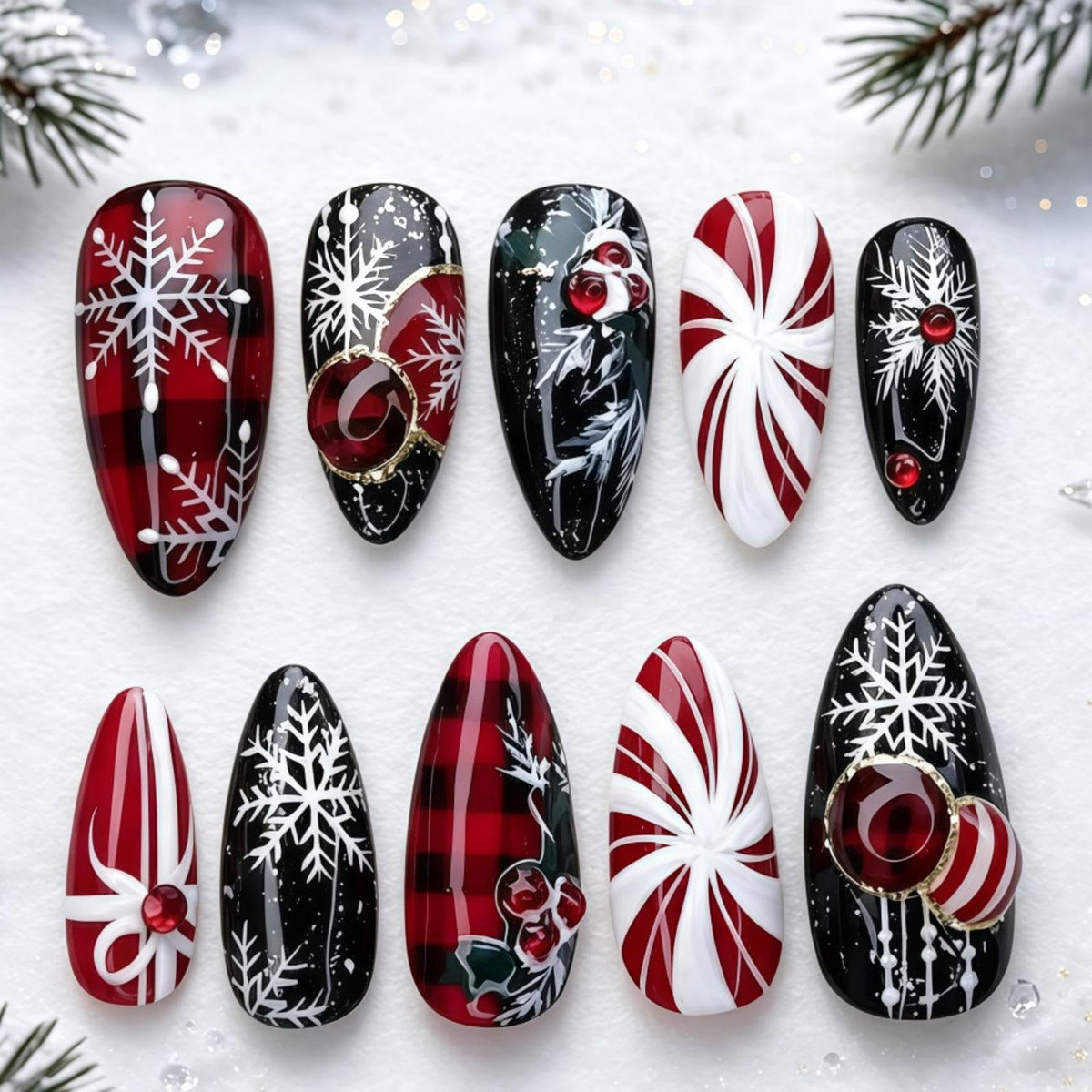 24Pcs Fall Press on Nails Short Square Fake Nails with Plaid Design Matte Khaki Artificial Nails Reusable Acrylic Nail Full Cover for Women and Girls Nail Decorations