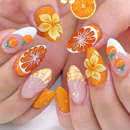 French Tip Press on Nails Almond Medium Fake Nails with Cat Eye Stars Designs Nails Press ons Gold Nude Glue on Nails Natural Artificial Nails Cute Stick on Nails for Women 24Pcs