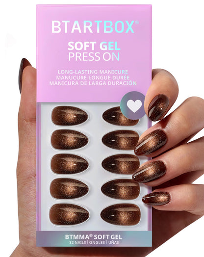BTArtbox Halloween Press On Nails, French Tip Almond Nails, 32 Pcs Full Kit