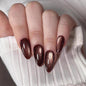 Medium Almond Press on Nails Brown Leopard