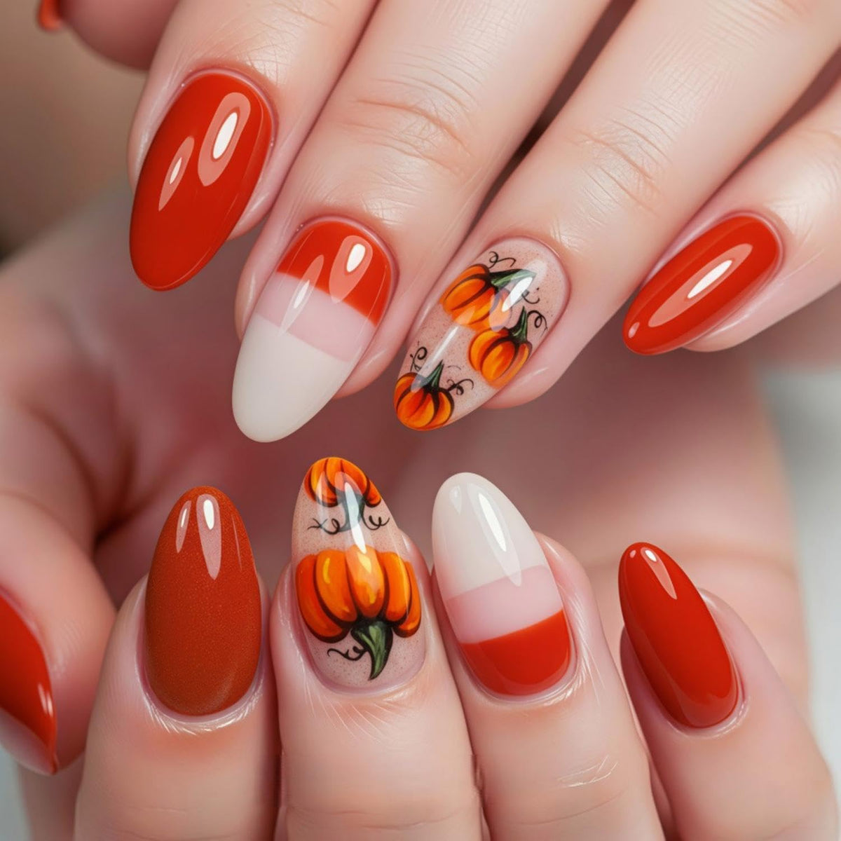 24Pcs Fall Press on Nails Short Square Fake Nails with Plaid Design Matte Khaki Artificial Nails Reusable Acrylic Nail Full Cover for Women and Girls Nail Decorations