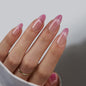 BTArtbox Halloween Press On Nails, French Tip Almond Nails, 32 Pcs Full Kit