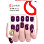 CurvLife Short Square Burgundy Press On Nails, Fall Dark red