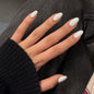modelones French Tip Press On Nails, Short Oval Fake Nails Nails Press Ons