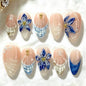 24Pcs Fall Press on Nails Short Square Fake Nails with Plaid Design Matte Khaki Artificial Nails Reusable Acrylic Nail Full Cover for Women and Girls Nail Decorations