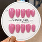 Handmade Press on Nails Short Almond Nude Polka Dot Glossy Reusable Fake Nails, Minimalist Beige Acrylic Press on Nails with White Dot Design for Women Girls 10 PCS(M)