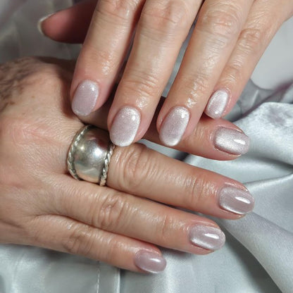 modelones French Tip Press On Nails, Short Oval Fake Nails Nails Press Ons