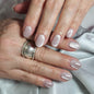 modelones French Tip Press On Nails, Short Oval Fake Nails Nails Press Ons