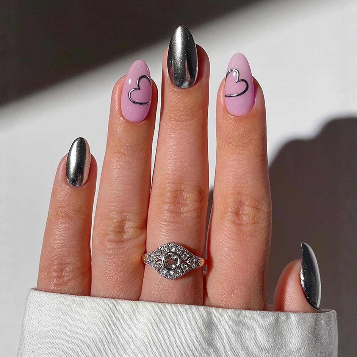 Press on Nails - Short Almond, Cute Polka Dot
