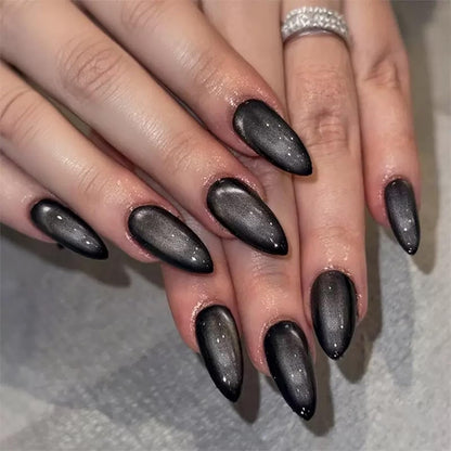 Medium Almond Press on Nails Brown Leopard