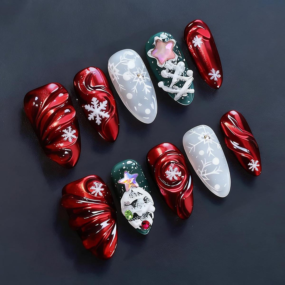 30Pcs Pink Press on Nails Medium Almond Fake Nails with 3D Flowers Pearl Designs Gold Flower False Nails Pink Gradient Acrylic Nail Tips Peach Blossoms Full Cover Stick on Nails for Women
