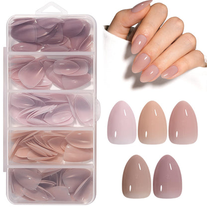 AILLSA Press on Nails Medium Almond Nude Pink Nail Tips 5 Colors 140 PCS