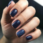 Leopard Press on Nails Medium Square Glossy Black Fake Nails