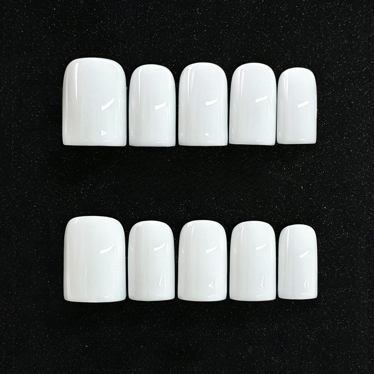 Handmade Press on Nails Short Almond Nude Polka Dot Glossy Reusable Fake Nails, Minimalist Beige Acrylic Press on Nails with White Dot Design for Women Girls 10 PCS(M)