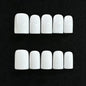 Handmade Press on Nails Short Almond Nude Polka Dot Glossy Reusable Fake Nails, Minimalist Beige Acrylic Press on Nails with White Dot Design for Women Girls 10 PCS(M)