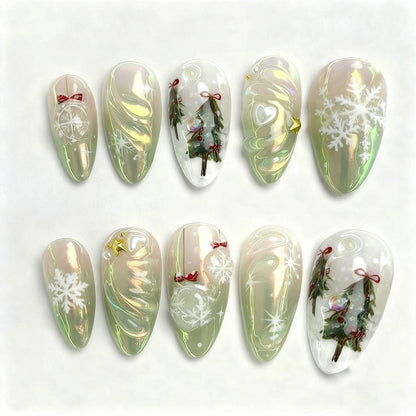 30Pcs Pink Press on Nails Medium Almond Fake Nails with 3D Flowers Pearl Designs Gold Flower False Nails Pink Gradient Acrylic Nail Tips Peach Blossoms Full Cover Stick on Nails for Women