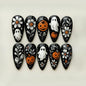 24Pcs Fall Press on Nails Short Square Fake Nails with Plaid Design Matte Khaki Artificial Nails Reusable Acrylic Nail Full Cover for Women and Girls Nail Decorations