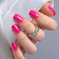 CurvLife Short Square Burgundy Press On Nails, Fall Dark red